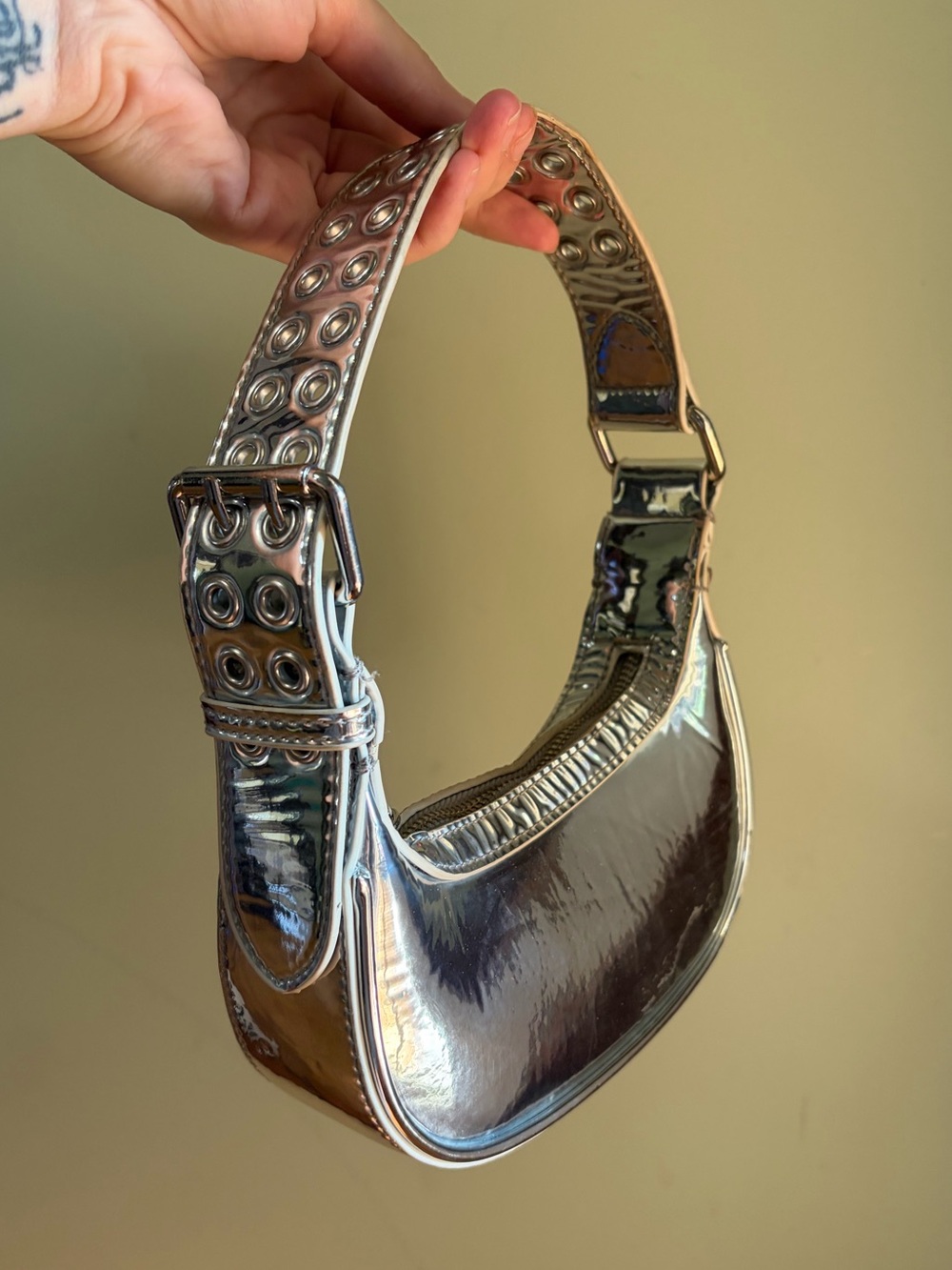 Urban Outfitters Metallic Silver small Shoulder Bag